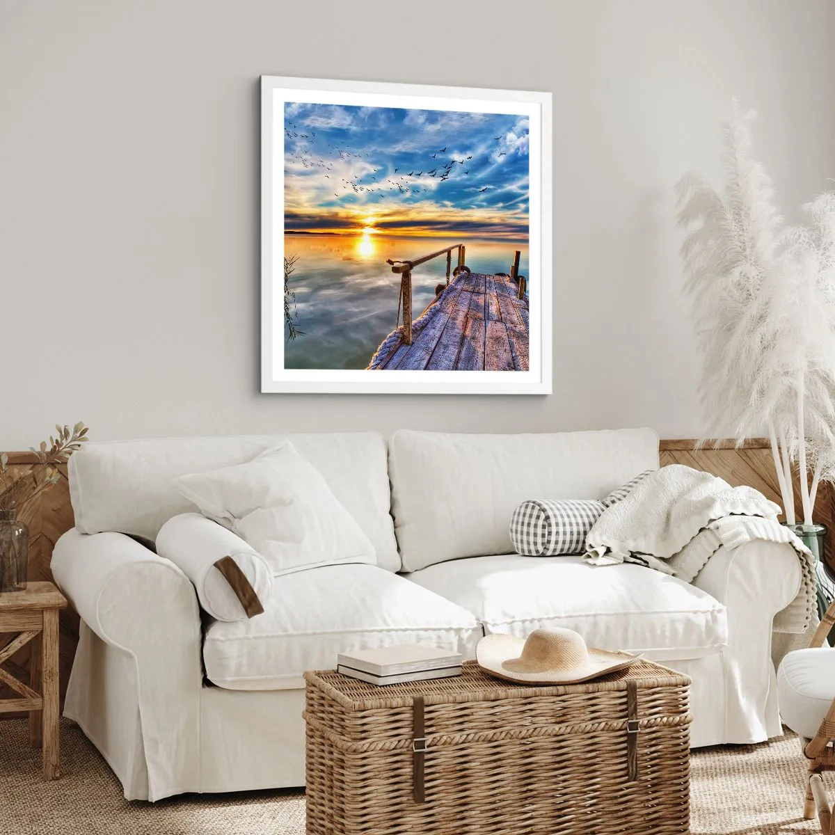 Pôster em moldura branca - O vento descansa - 40x40 cm