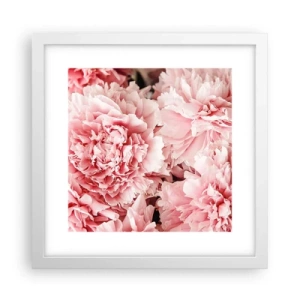 Pôster em moldura branca - Sonho rosa - 30x30 cm