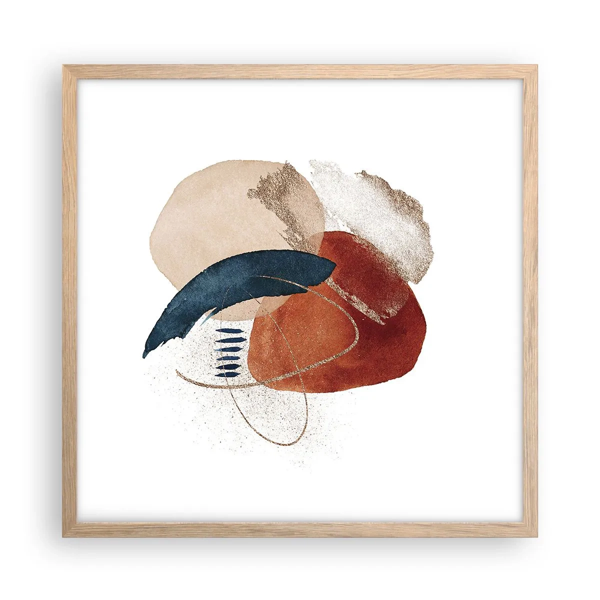 Pôster com moldura de carvalho claro - Composição oval - 50x50 cm