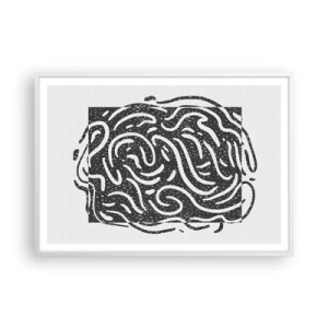 Pôster em moldura branca - Resumo: dança da alegria - 100x70 cm