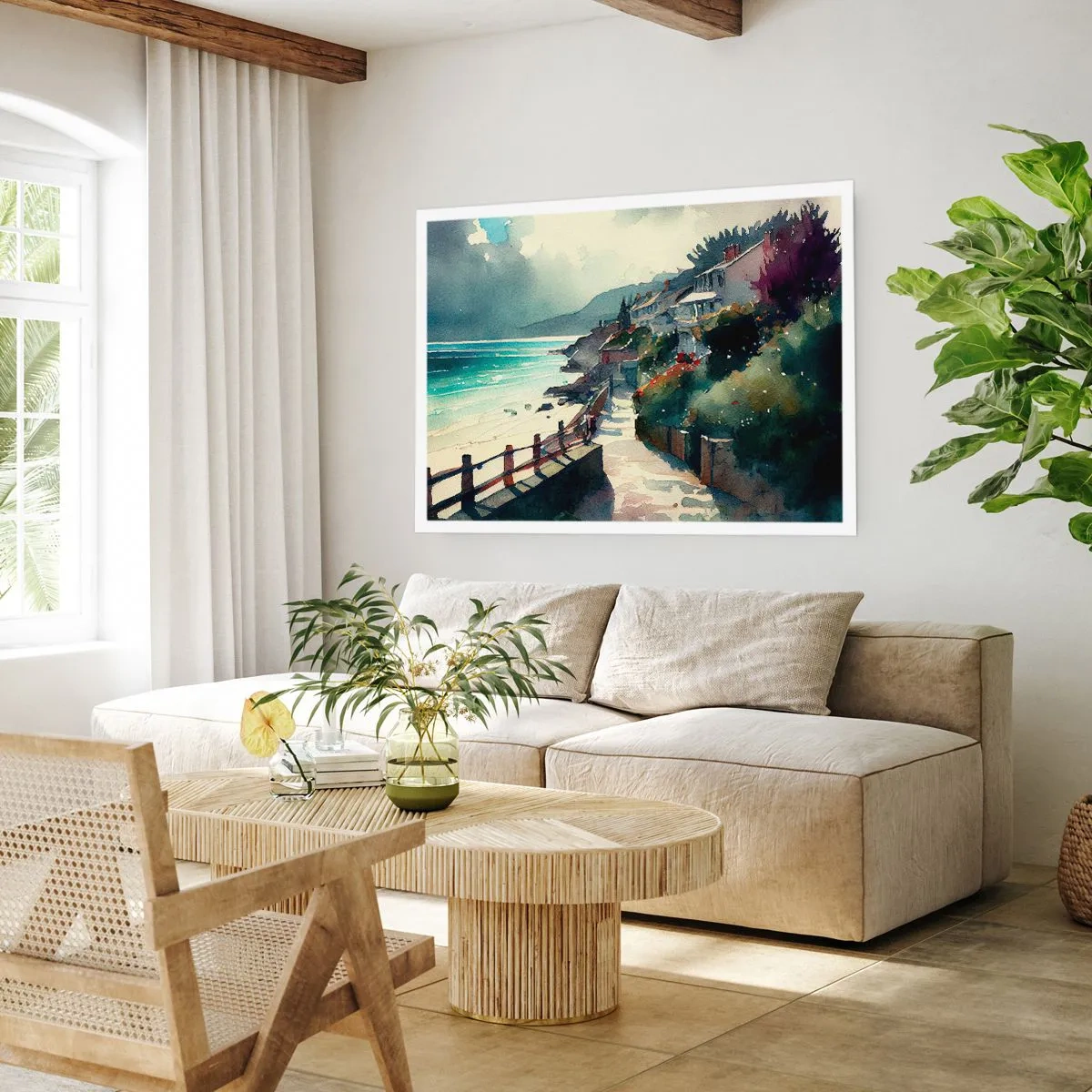 Pôster - Cidade mediterrânea - 70x50 cm