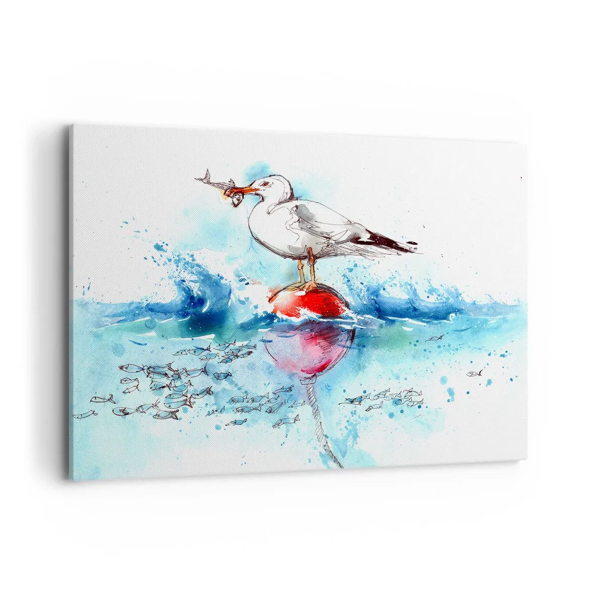 Quadro em tela - Pesca bem sucedida - 120x80 cm