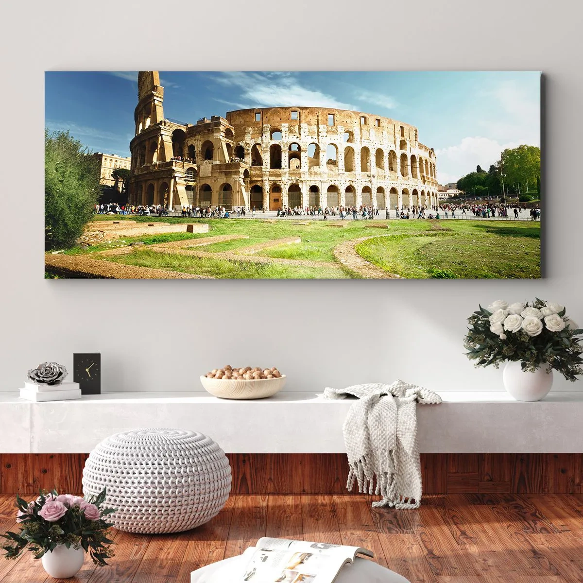 Quadro em tela - Ainda pode-se ouvir o barulho das armas - 120x50 cm