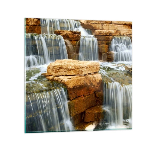 Quadro em vidro - Escadas para o céu - 70x70 cm