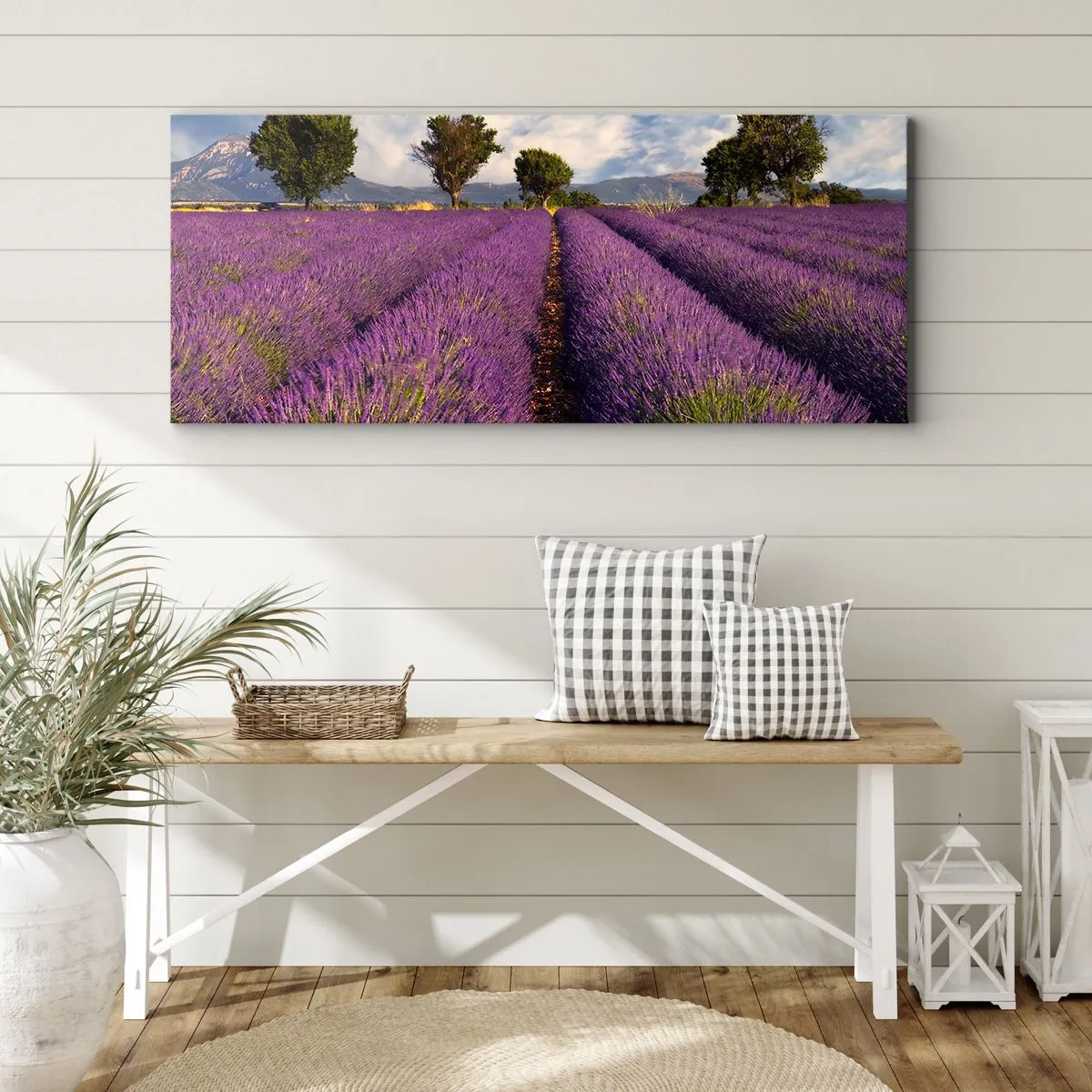 Quadro em tela - Prados de lavanda - 160x50 cm