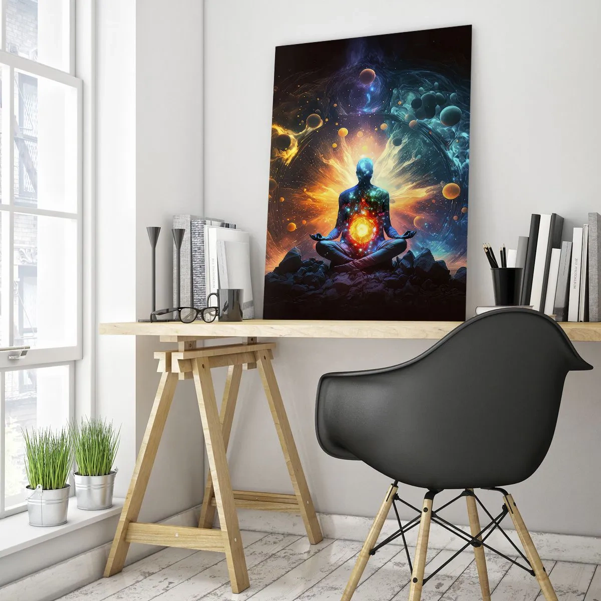 Quadro em vidro - Paz cósmica - 50x70 cm