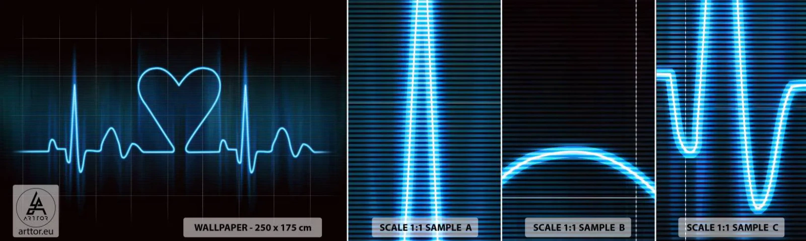 Amostra de Papel de Parede Standard Eco - No ritmo do coração - Gráficos, Coração, Pedaço - 100x30 cm