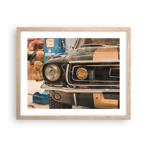 Pôster com moldura de carvalho claro - Encontro com uma lenda - 50x40 cm