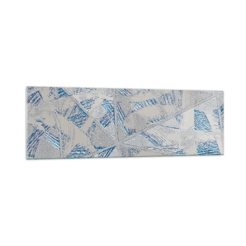 Quadro em vidro - Em um labirinto azul e cinza - 160x50 cm