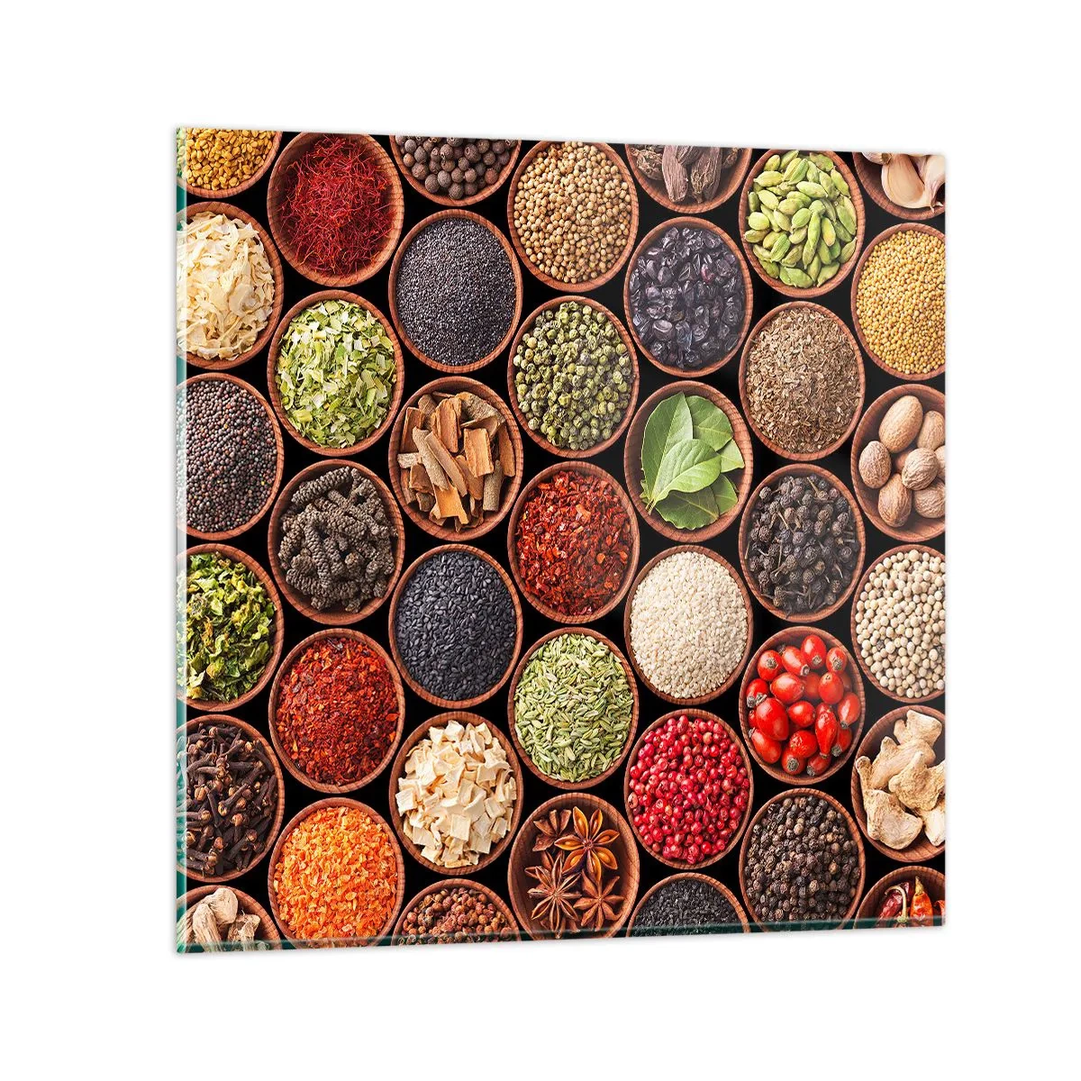 Quadro em vidro - Todos os sabores do mundo - 70x70 cm