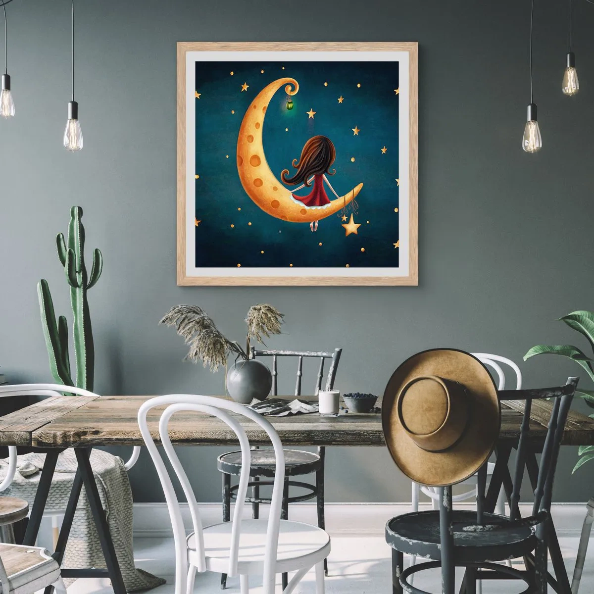 Pôster com moldura de carvalho claro - Uma vez... - 40x40 cm
