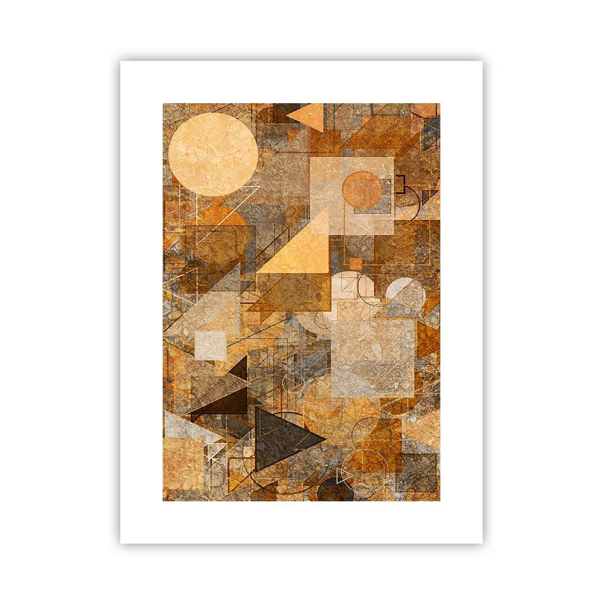 Pôster - Estudo Cubista em Bronze - 30x40 cm