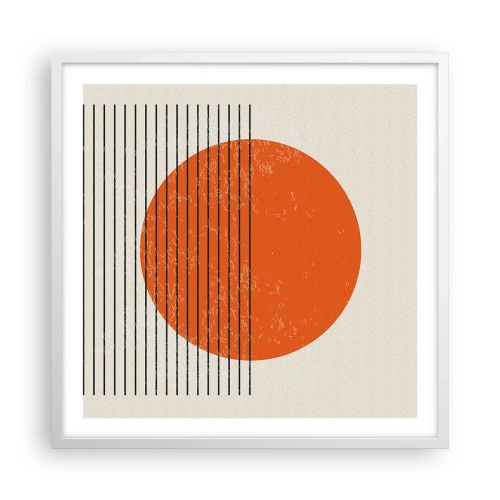 Pôster em moldura branca - Sempre sol - 60x60 cm