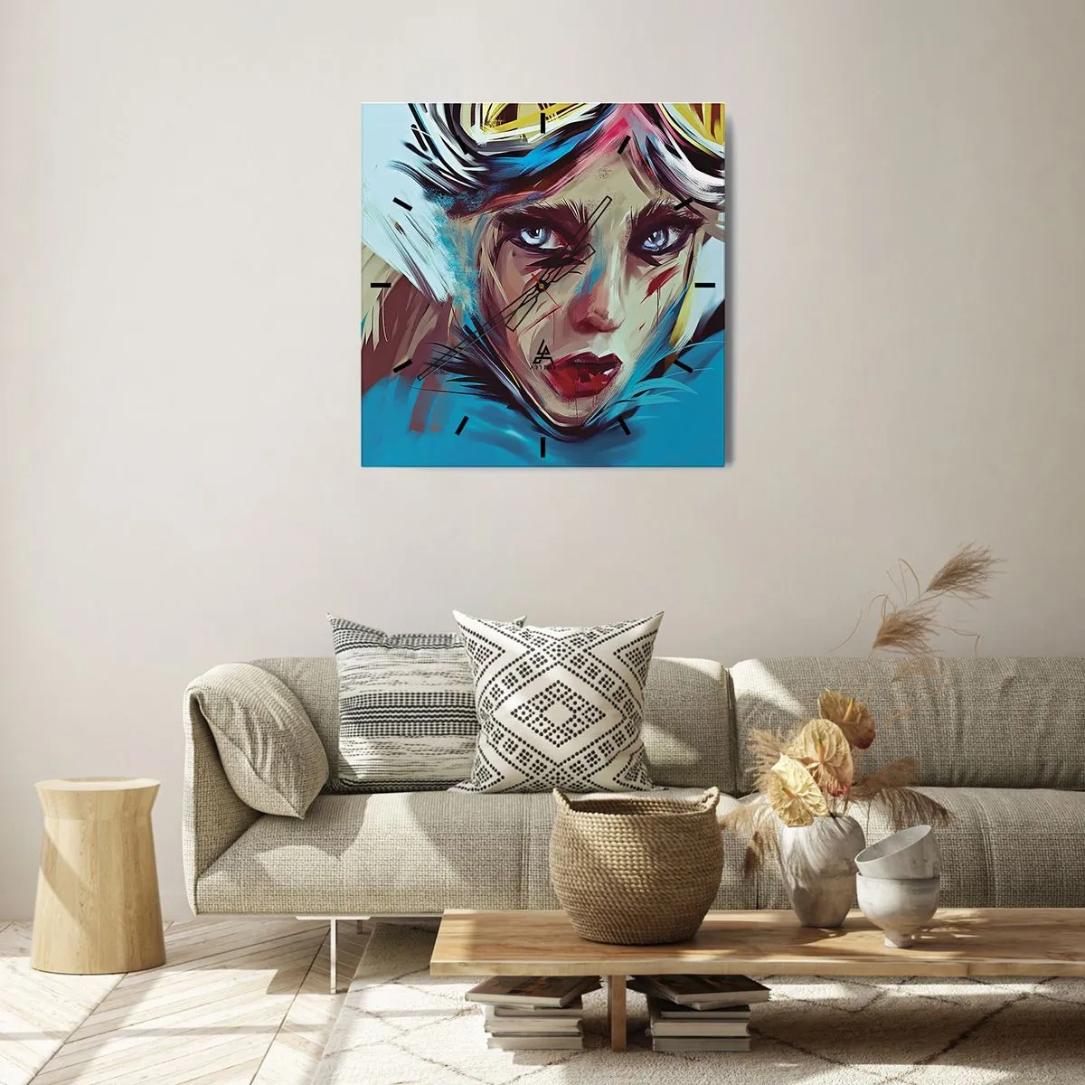 Relógio de parede - Relógio em vidro - A guerreira das estradas - 40x40 cm