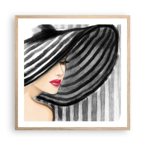 Pôster com moldura de carvalho claro - Onde encontrar-te? - 60x60 cm