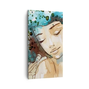Quadro em tela - Dama em azul - 45x80 cm