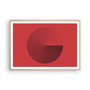 Pôster com moldura de carvalho claro - Movimento circular - 100x70 cm