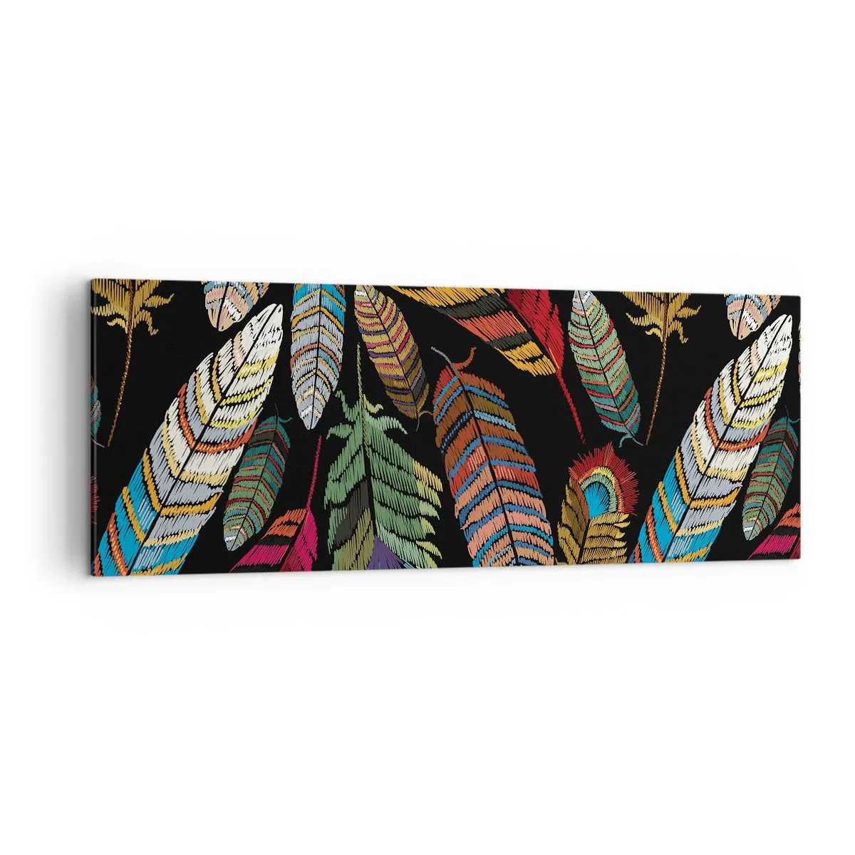 Quadro em tela - O carnaval dos pássaros - 140x50 cm