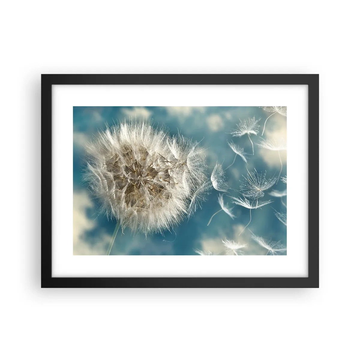 Pôster com moldura preta - Respiração de um anjo - 40x30 cm