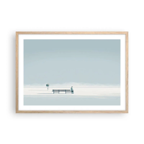 Pôster com moldura de carvalho claro - Sim, estou esperando. - 70x50 cm