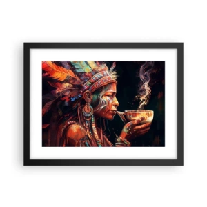 Pôster com moldura preta - Ritual mágico - 40x30 cm