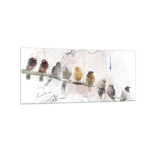 Quadro em vidro - Reunião alada - 120x50 cm