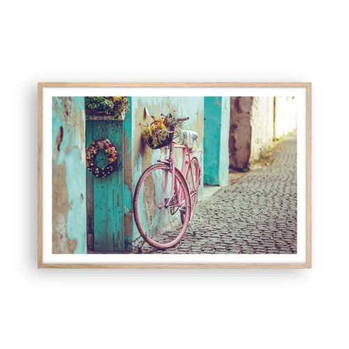 Pôster com moldura de carvalho claro - Volto logo - 91x61 cm