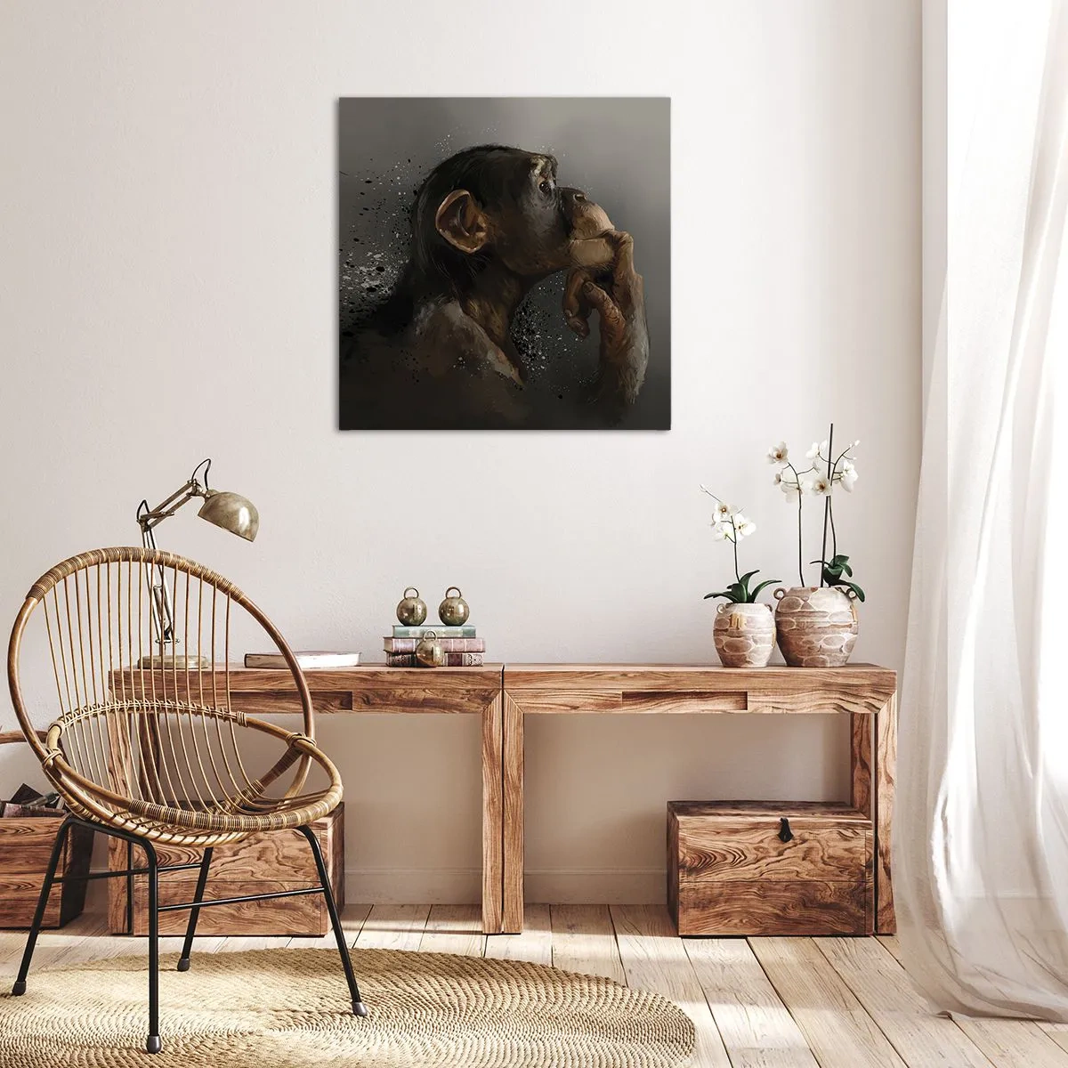 Quadro em tela - Certamente um pensador - 60x60 cm