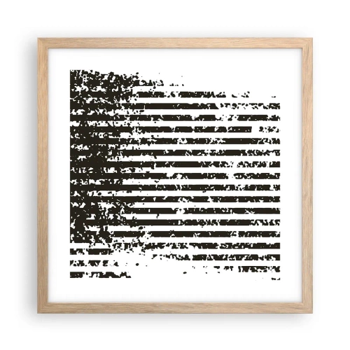 Pôster com moldura de carvalho claro - Ritmo e ruído - 40x40 cm