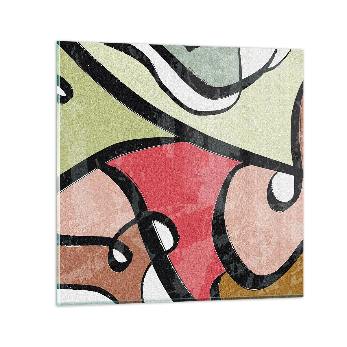 Quadro em vidro - Piruetas entre cores - 60x60 cm