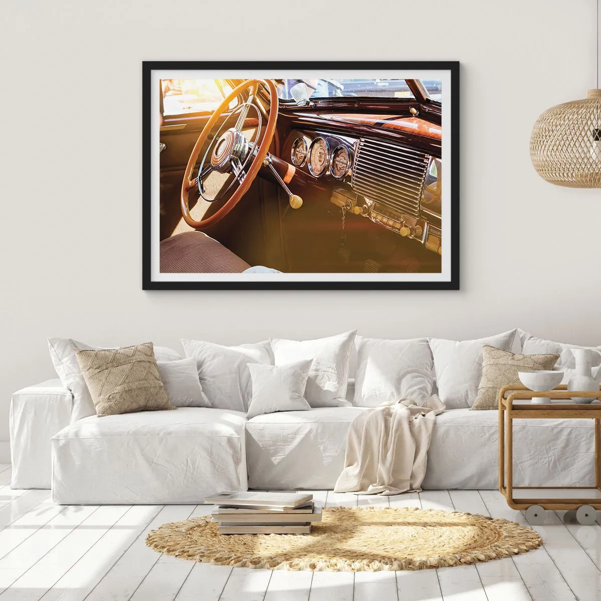 Pôster com moldura preta - Um sopro de luxo do passado - 91x61 cm