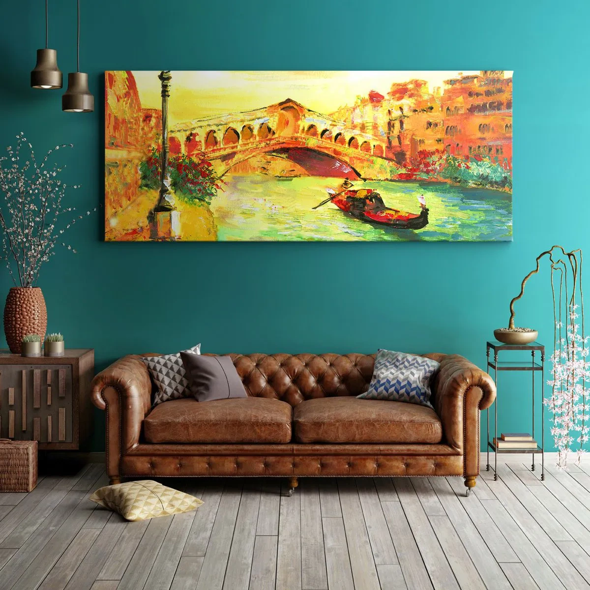 Quadro em tela - Romaria dos amantes - 100x40 cm