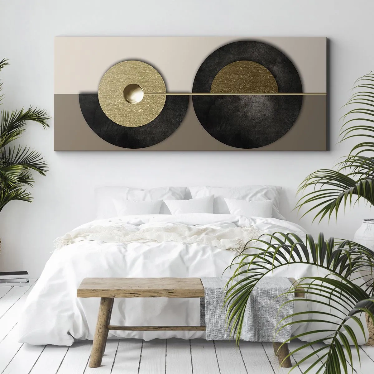 Quadro em tela - Variações ao redor do círculo - 100x40 cm