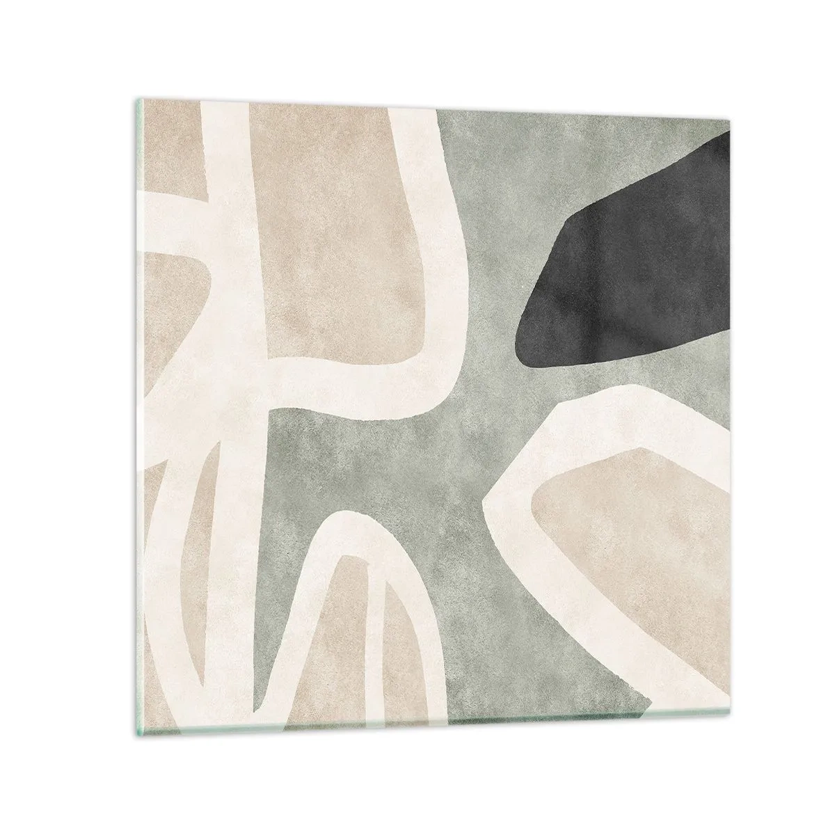 Quadro em vidro - Composição com motivo preto - 40x40 cm