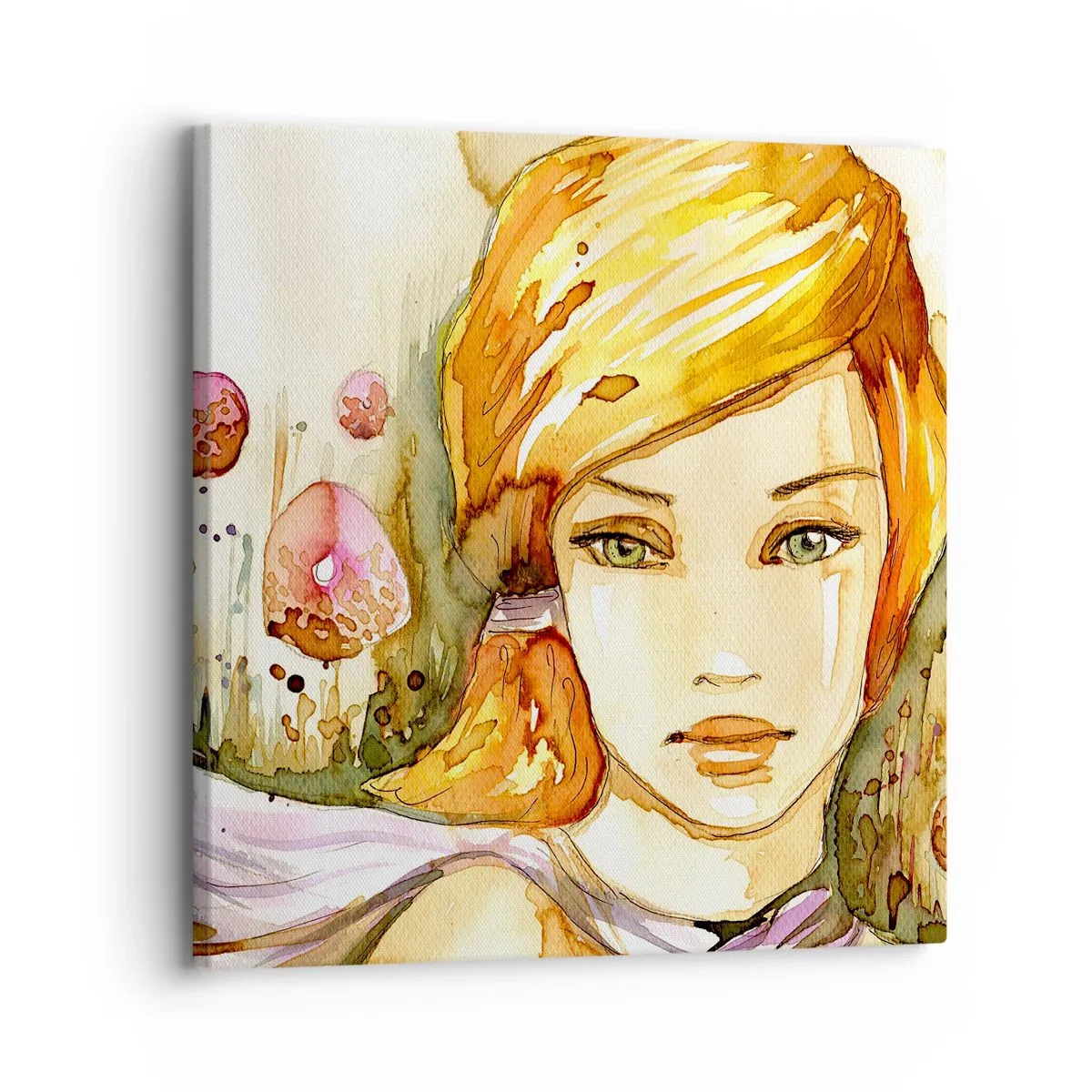 Quadro em tela - Um olhar esmeralda que acalma a raiva - 30x30 cm