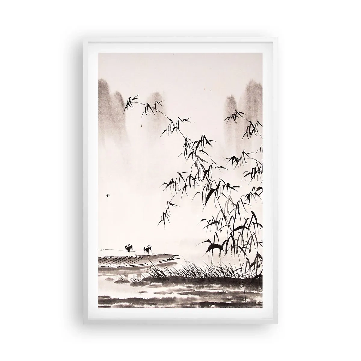 Pôster em moldura branca - O silêncio dos campos de arroz - 61x91 cm