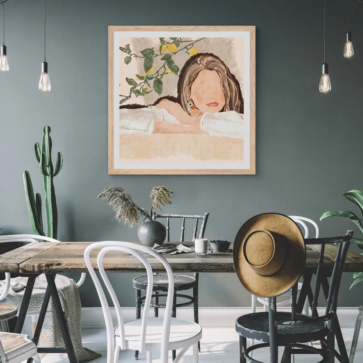 Pôster com moldura de carvalho claro - Beleza do sul - 30x30 cm