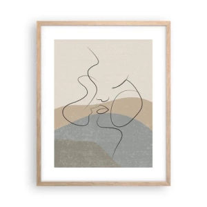 Pôster com moldura de carvalho claro - Como uma pincelada - 40x50 cm