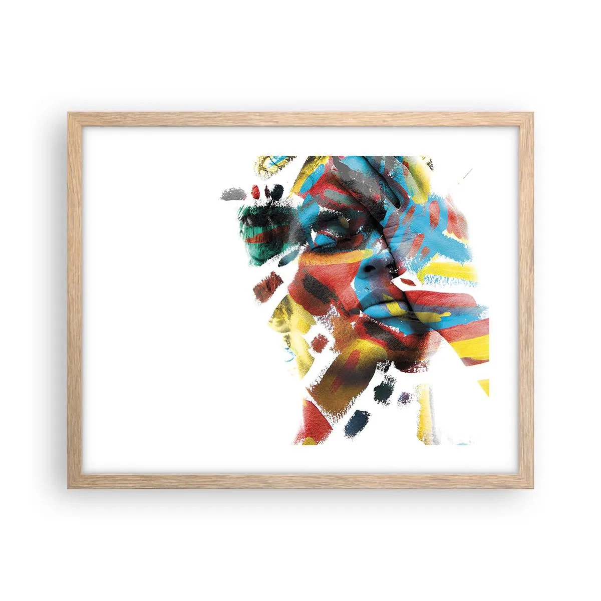 Pôster com moldura de carvalho claro - Personalidade colorida - 50x40 cm