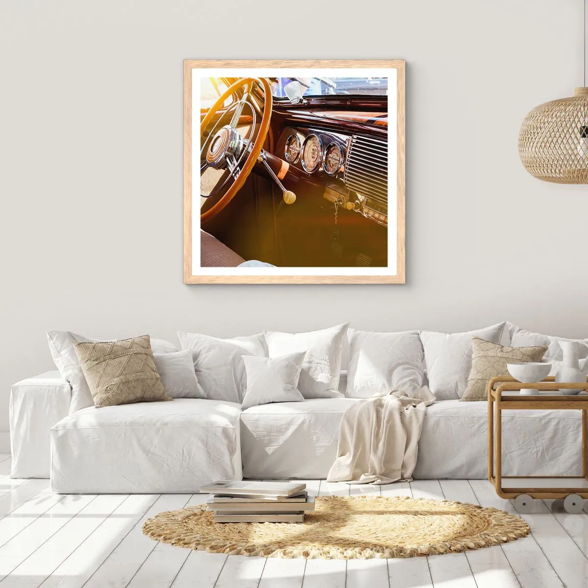 Pôster com moldura de carvalho claro - Um sopro de luxo do passado - 60x60 cm