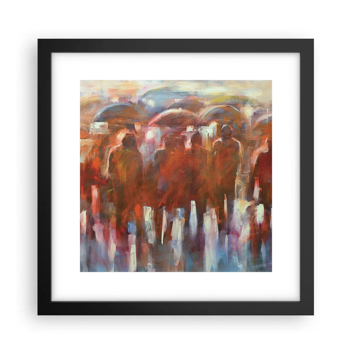 Pôster com moldura preta - Iguais na chuva e no nevoeiro - 30x30 cm