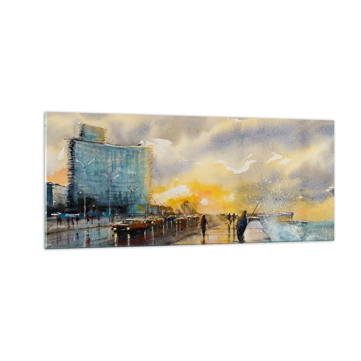 Quadro em vidro - A vida na costa - 100x40 cm