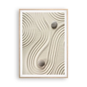 Pôster com moldura de carvalho claro - Um toque de calor - 70x100 cm
