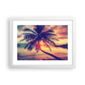 Pôster em moldura branca - Uma noite sob as palmeiras - 40x30 cm