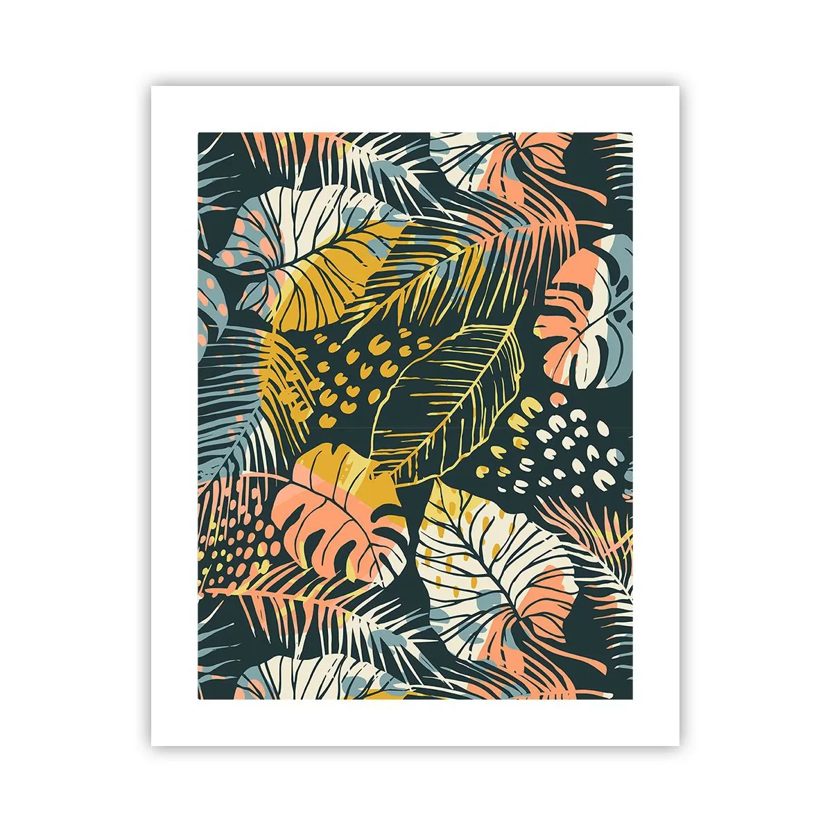 Pôster - Fantasia de folhas - 40x50 cm
