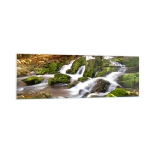 Quadro em vidro - Pela floresta de outono - 160x50 cm