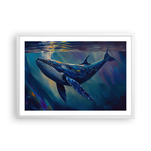 Pôster em moldura branca - Bem vindo ao meu mundo - 70x50 cm