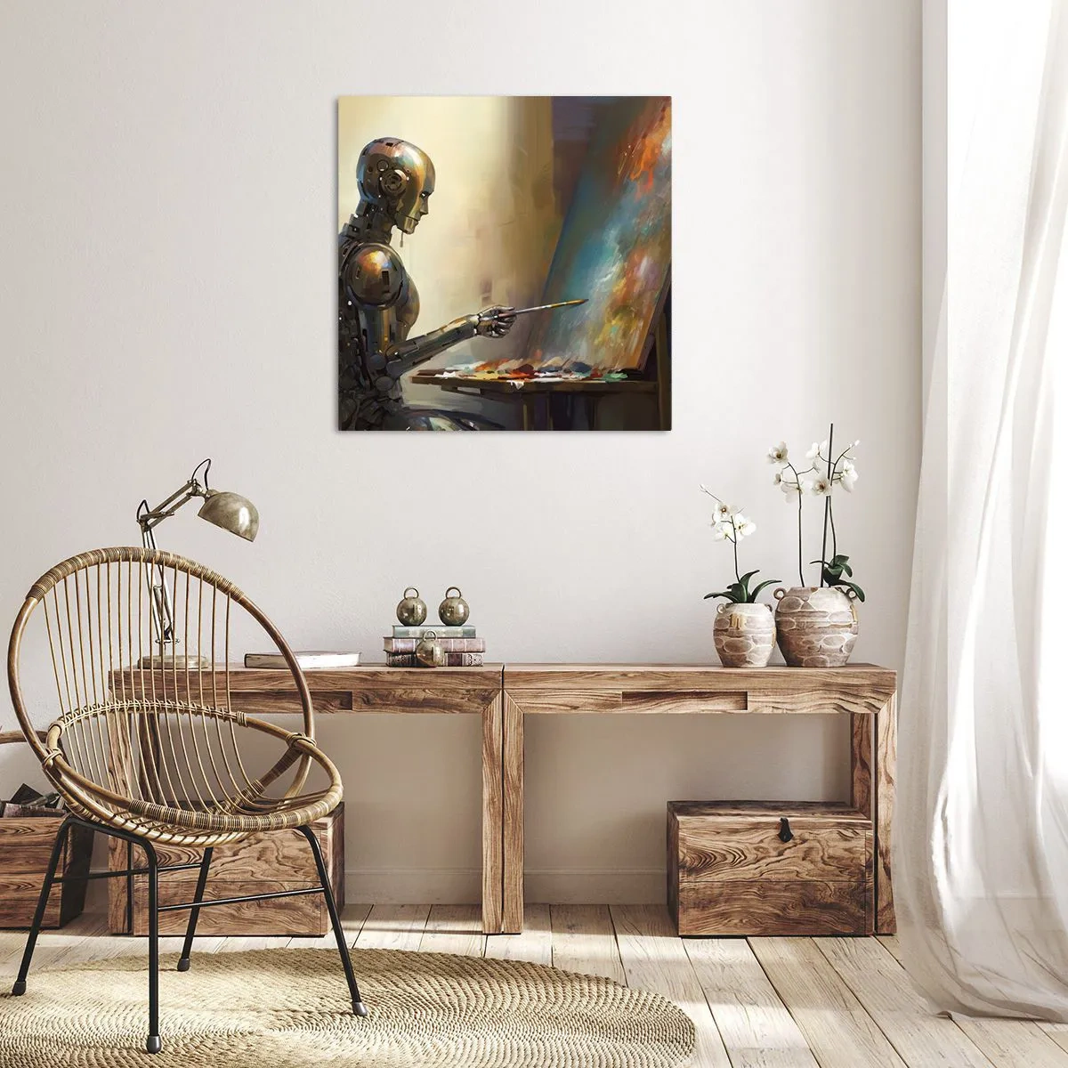 Quadro em tela - A arte do futuro - 30x30 cm