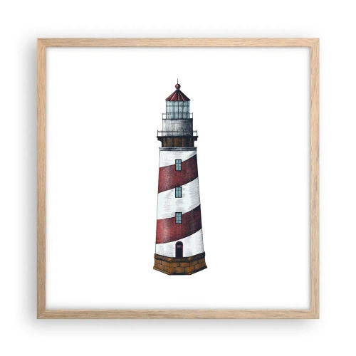 Pôster com moldura de carvalho claro - Sempre em guarda - 50x50 cm