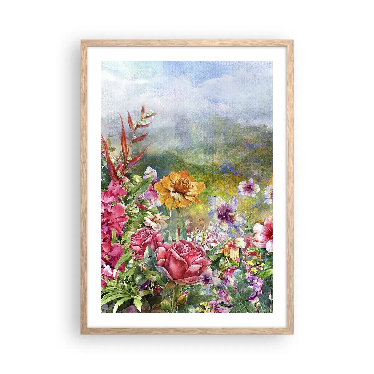 Pôster com moldura de carvalho claro - O jardim que enlouqueceu - 50x70 cm